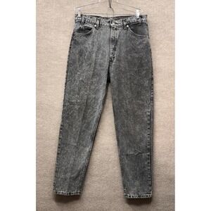 Levis 550 Jeans Mens 36x30 Gray Black Vintage Acid Wash Relaxed Fit Made USA